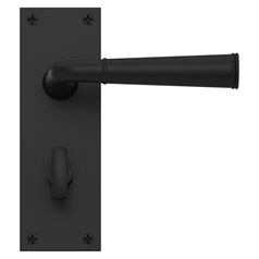 Fuller and Forge Arno Matt Black Lever on Backplate Bathroom Door Handle Pair