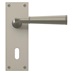 Fuller and Forge Arno Satin Nickel Lever on Backplate Lock Door Handle Pair