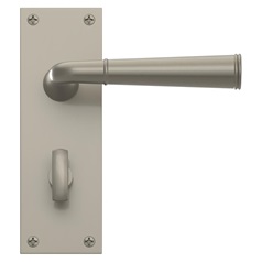 Fuller and Forge Arno Satin Nickel Lever on Backplate Bathroom Door Handle Pair