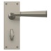 Fuller and Forge Arno Satin Nickel Lever on Backplate Bathroom Door Handle Pair