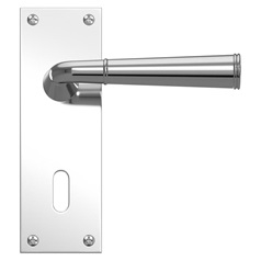 Fuller and Forge Arno Polished Chrome Lever on Backplate Lock Door Handle Pair