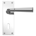 Fuller and Forge Arno Polished Chrome Lever on Backplate Lock Door Handle Pair