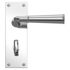 Fuller and Forge Arno Polished Chrome Lever on Backplate Bathroom Door Handle Pair