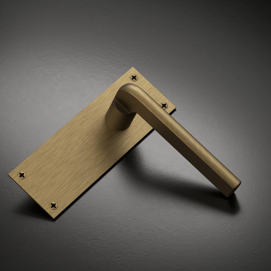 Munch Latch Backplate Antique Brass Studio