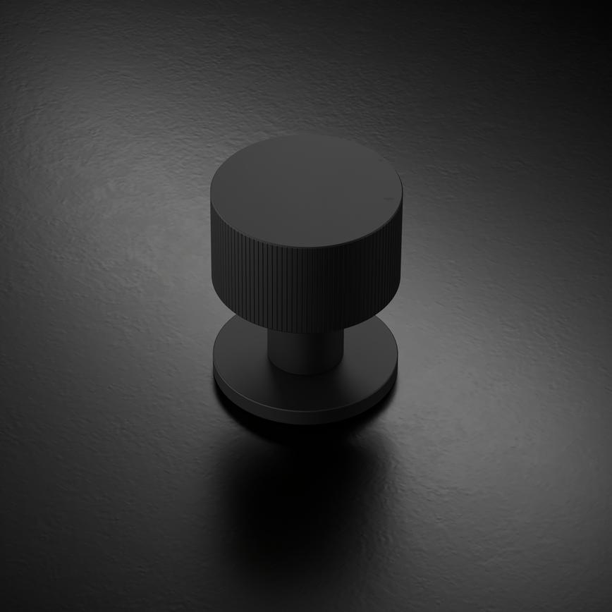 Orta Fluted Knob Matt Black Studio