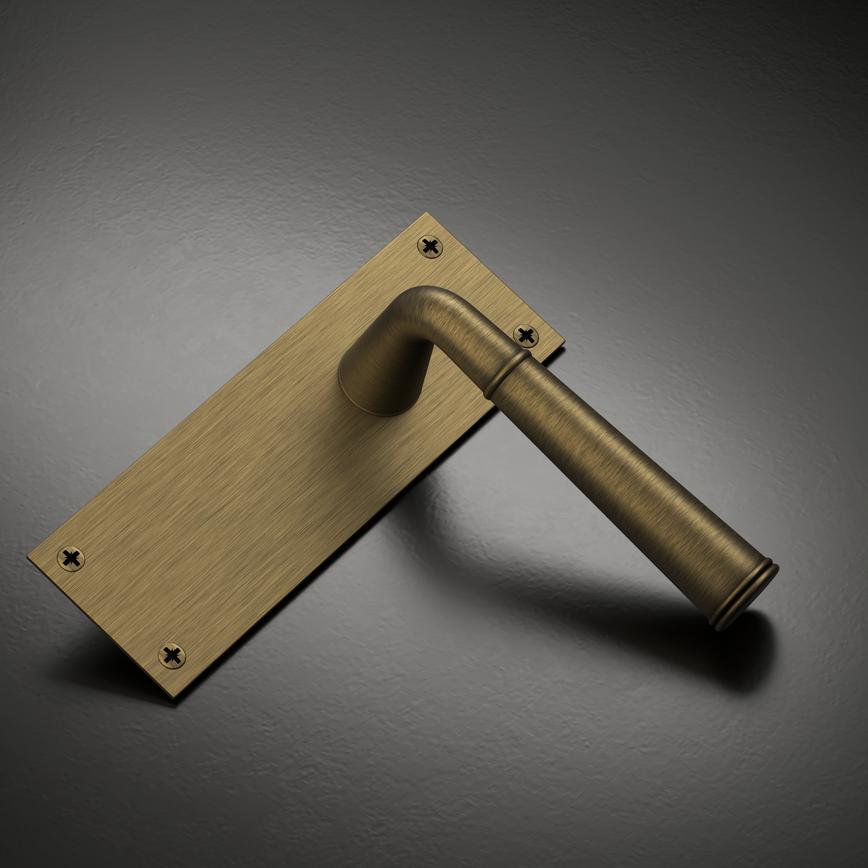 Arno Latch Backplate Antique Brass Studio