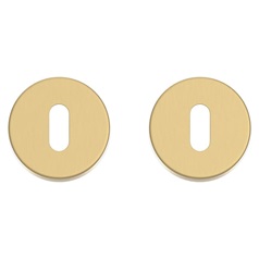 Satin Brass 45mm Round Standard Escutcheon Pair
