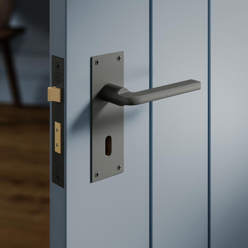 Munch Lever On Slim Backplate Lock Anthracite Situational