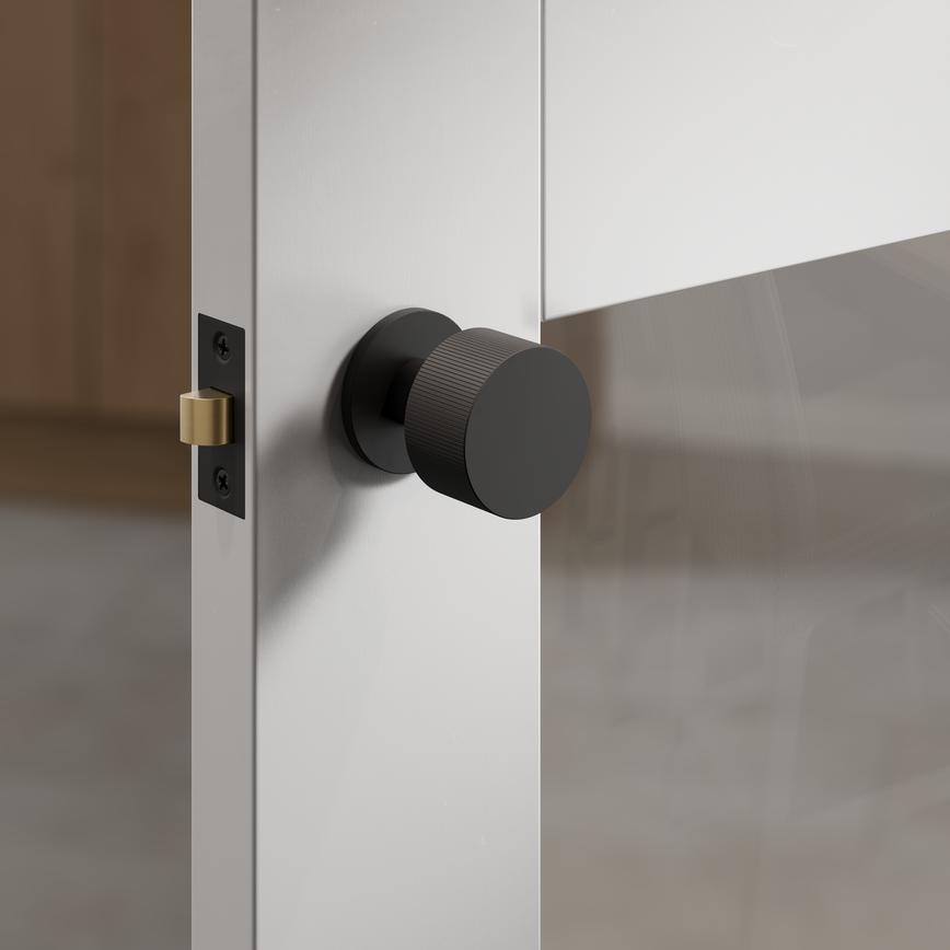 Orta Fluted Knob On Slim Rose Matt Black Situational