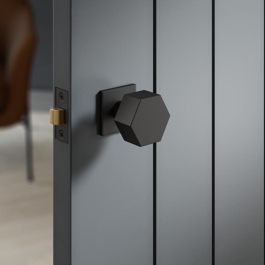 Tanaro Hex Knob On Slim Rose Matt Black Situational