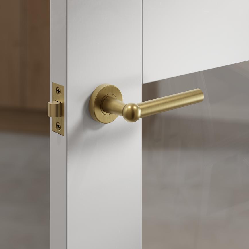 Fuller and Forge Como Antique Brass Lever on Rose Door Handle Pair Situational Image