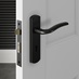 Yarwell Matt Black Lever on Backplate Lock Door Handle Pair
