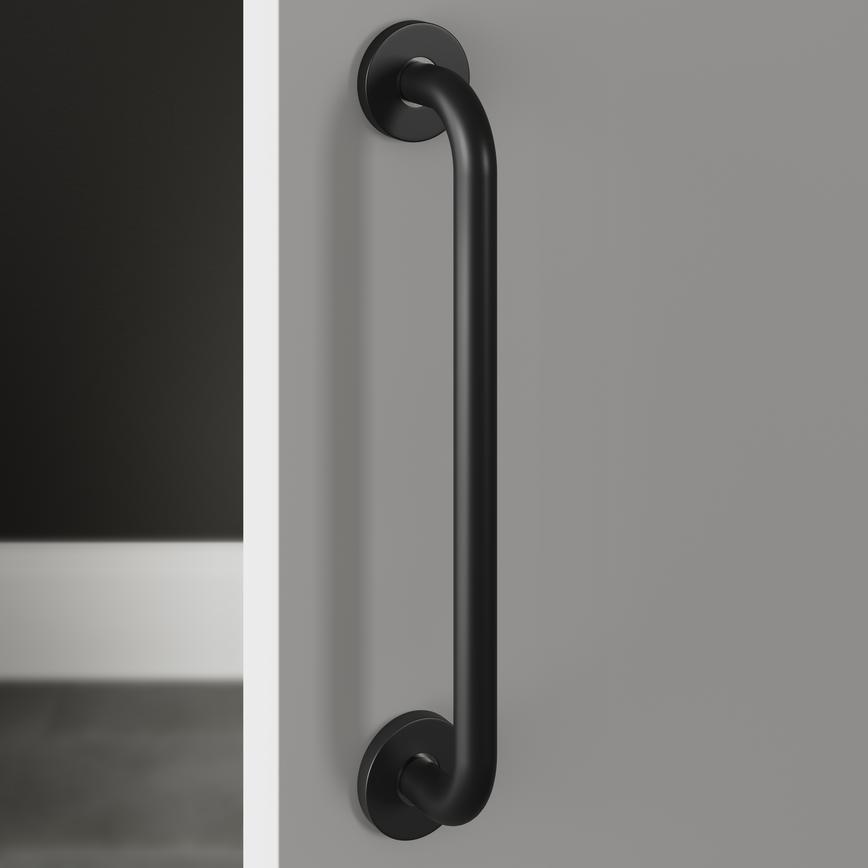 Matt Black 300mm Concealed Fix Fire Rated D Pull Handle Single