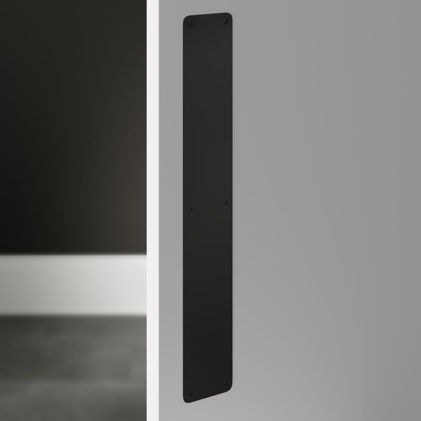 Matt Black 508mm x 75mm Door Finger Plate
