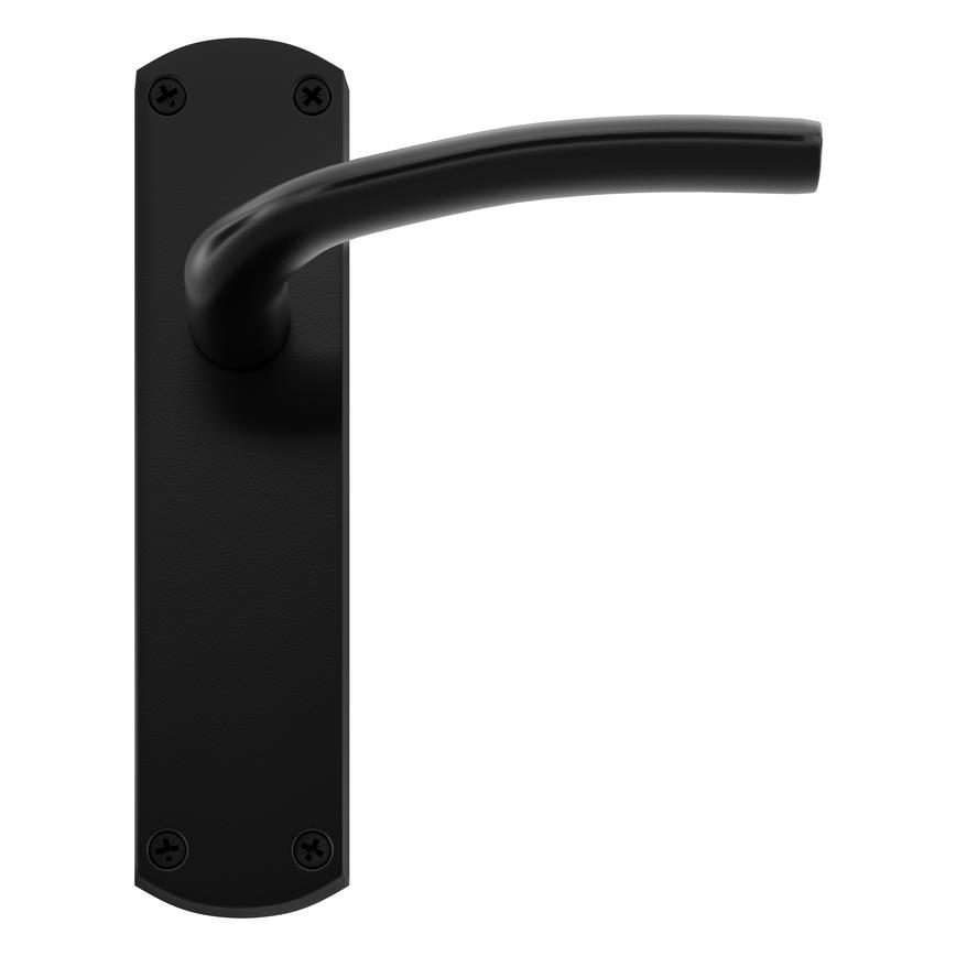 Yarwell Matt Black Lever on Backplate Latch Door Handle Pair