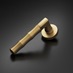 Fuller and Forge Bamboo Satin Brass Lever on Rose Door Handle Pair