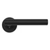 Lecco Matt Black Fire Rated Lever on Rose Door Handle Pair