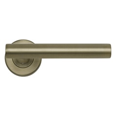 Lecco Antique Brass Fire Rated Lever on Rose Door Handle Pair