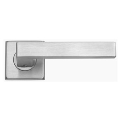 Burford Brushed Stainless Steel Fire Rated Lever on Rose Door Handle Pair