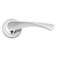 Sofia Polished Chrome Lever on Rose Door Handle Pair
