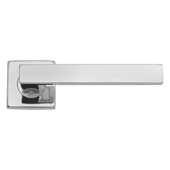 Burford Polished Stainless Steel Fire Rated Lever on Rose Door Handle Pair