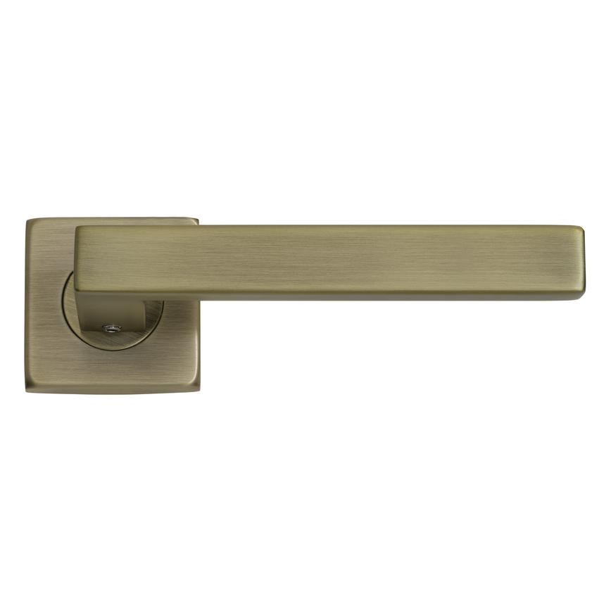 Burford Antique Brass Fire Rated Lever on Rose Door Handle Pair