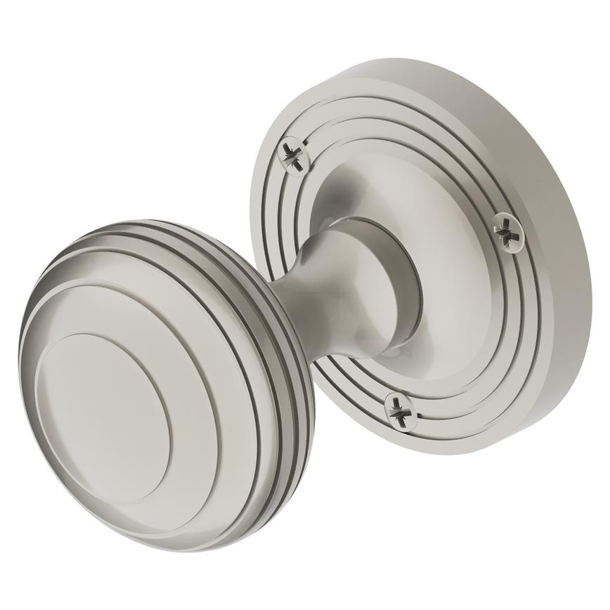 Fuller and Forge Beehive 62mm Ringed Round Mortice Knob on Rose Pair Cut Out