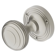 Fuller and Forge Beehive 62mm Ringed Round Mortice Knob on Rose Pair Cut Out