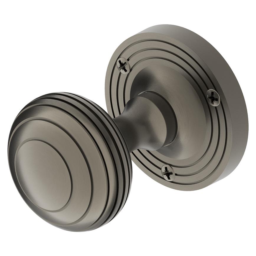 Fuller and Forge Beehive 62mm Ringed Round Mortice Knob on Rose Pair Studio