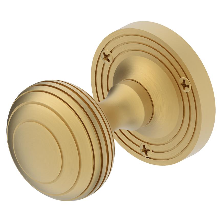 Fuller and Forge Beehive 62mm Ringed Round Mortice Knob on Rose Pair Studio