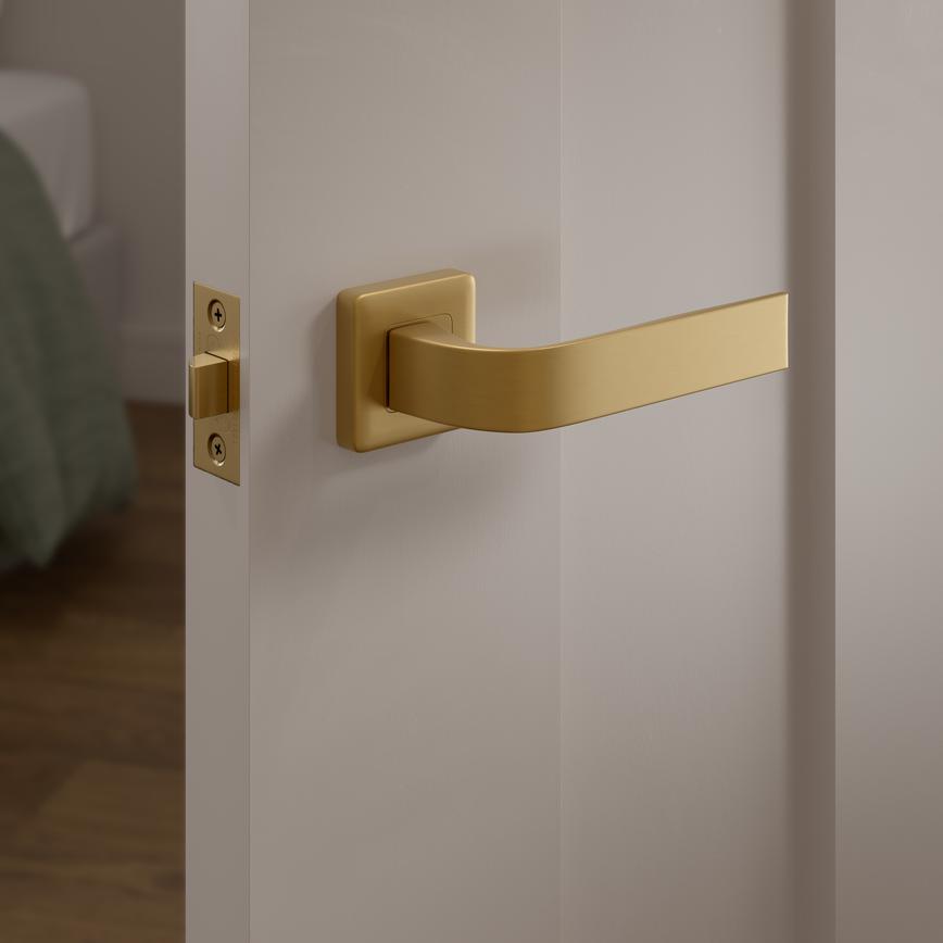 Fuller and Forge Manet Lever on Rose Door Handle Pair Tubular Mortice Latch Situ