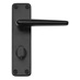 Edinburgh Matt Black Fire Rated Lever on Backplate Privacy Door Handle Pair