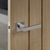 Burford Brushed Stainless Steel Lever on Rose Door Handle Pair