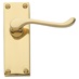 Victorian Scroll Lever on Backplate Polished Brass Door Handle Pair