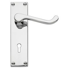 Victorian Scroll Chrome Lock Handle