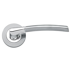 Newington Lever on Rose Dual-Tone Chrome Door Handle Pair