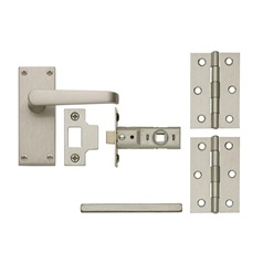 Victorian Budget Lever on Backplate Satin Nickel Door Handle Pack