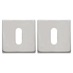 Brushed Stainless Steel Square Escutcheon Pair