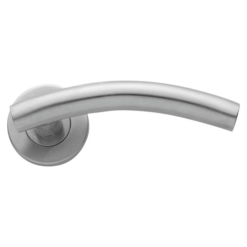 Turin Satin Stainless Steel Lever on Rose Door Handle