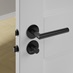 Jigtech Orka Matt Black 53mm Round Bathroom Lever Thumbturn and Release