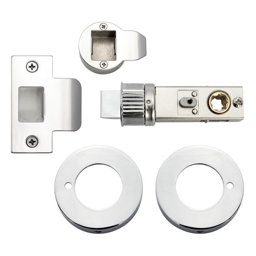 Jigtech Privacy Pack Latch & Escutcheon - Polished Chrome Plated