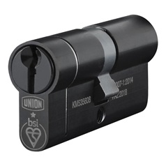 Union 1 Star 6 Pin Matt Black 35-35mm Double Euro Cylinder Lock