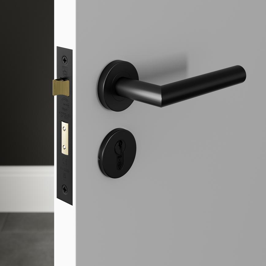 Matt Black 78mm Case 56.5mm Backset Euro Profile Mortice Sashlock