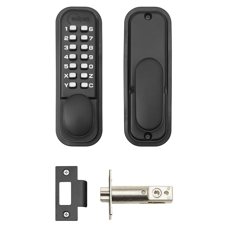 Eclipse ED20 Matt Black Mechanical Push Button Digital Lock