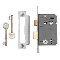 Satin Nickel 67mm Case 44mm Backset 3 Lever Mortice Sashlock