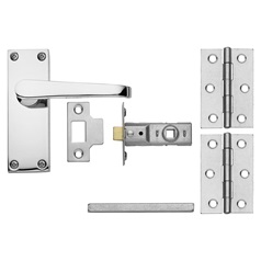 Victorian Chrome Latch Handle Pack