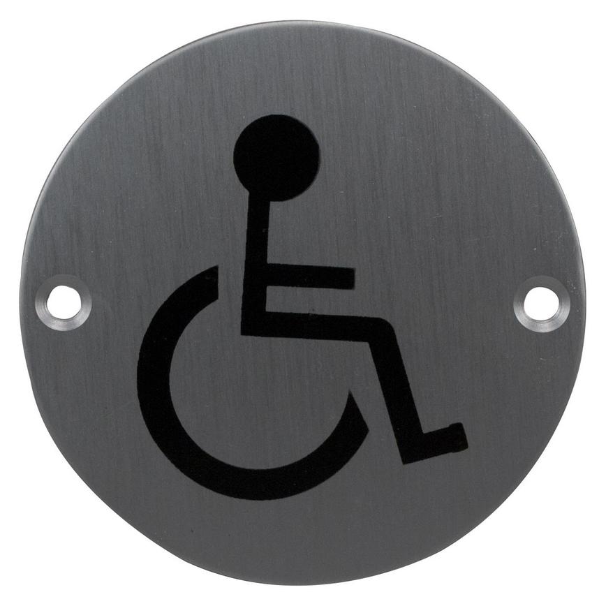 Eclipse Disabled Symbol Signage 76mm - Satin Anodised Aluminium