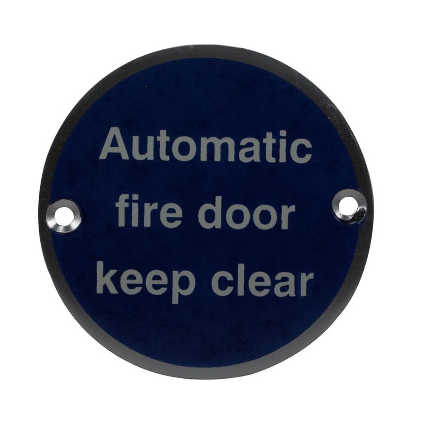 Eclipse Automatic Fire Door Keep Locked Signage 76mm - Satin Anodised Aluminium
