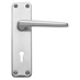 Edinburgh Lever on Backplate Lock Satin Aluminium Door Handle