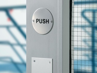 Push Polished Stainless Steel Door Sign